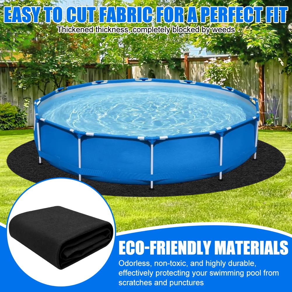 Bâche de sol de piscine ronde - 305/370/460 cm - Tapis de protection du sol pour piscine, jacuzzi, piscine d'extérieur, antidérapant, résistant à la chaleur et durable - Pour jardin et terrasse (370