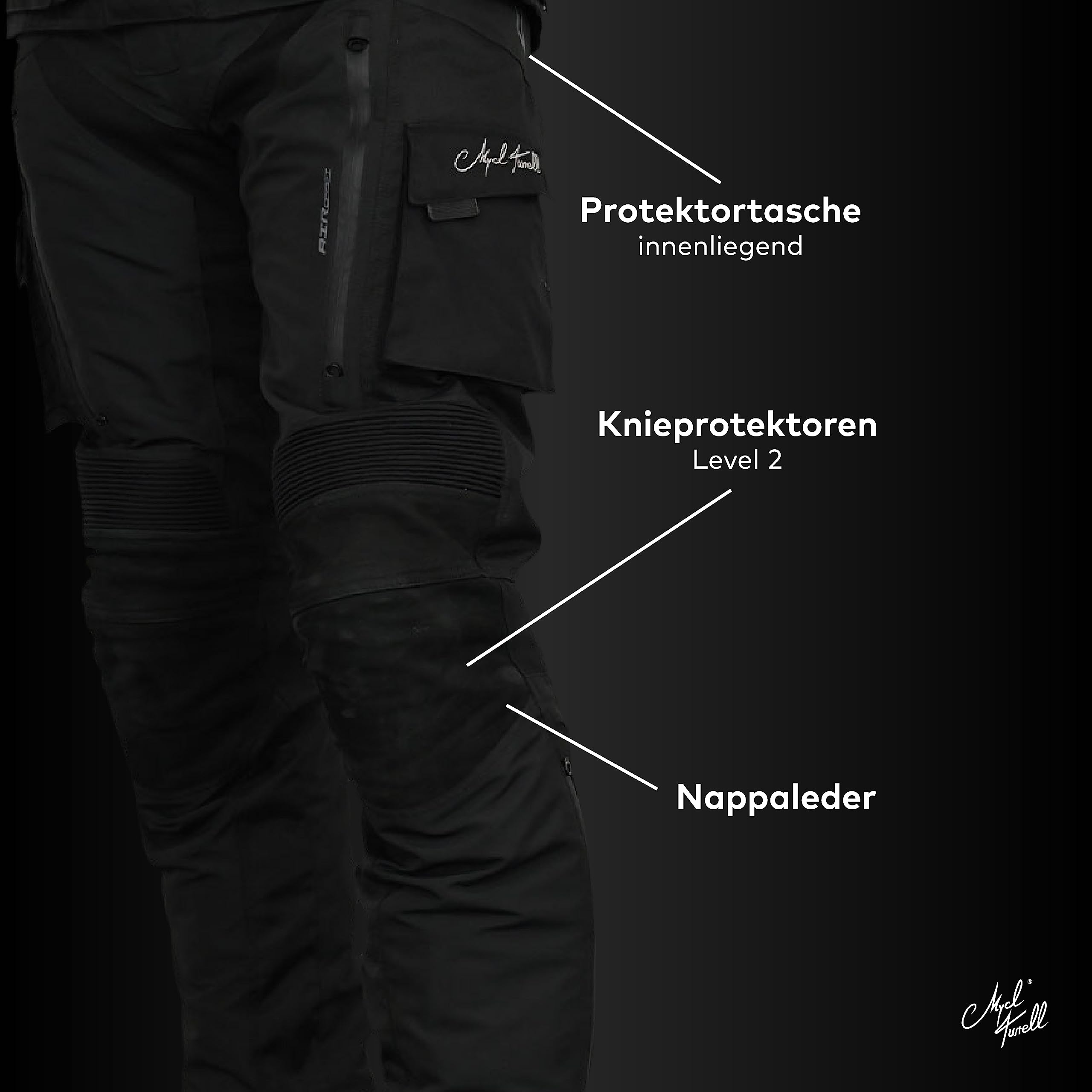 TransAlpin HighPro 2in1 (1. Edition Sale) - Motorradhose Herren mit Protektoren (herausnehmbar) - CE - Reissa Membran - All Season Motorrad Hose Herren - Stylish & Sicher