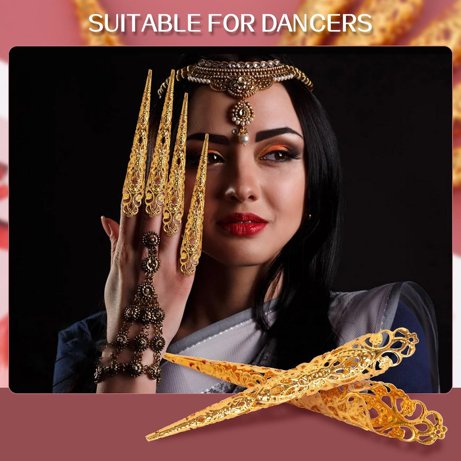 10 Pieces Halloween Finger Nails Claws for Women Cosplay and Dance Shows Stage Accessories Hand Jewelry Stage Accessories