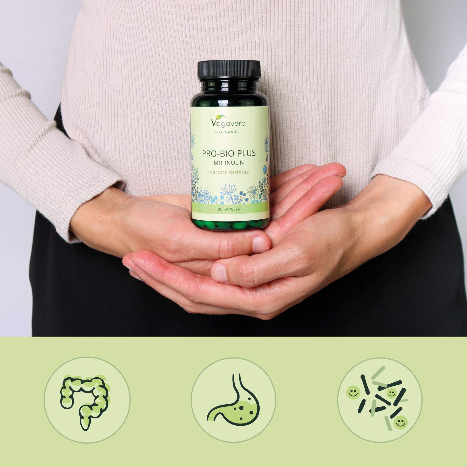 Probiotics Supplements + Organic Inulin VEGAVERO® 100 Organic 10