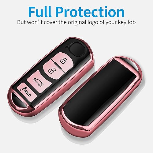Miniatura 8 de Tukellen Funda protectora especial de TPU suave para llavero de Mazda, compatible con Mazda Miata CX-3 CX-4 CX-5 CX-7 CX-9 MX5 23568 (rojo)