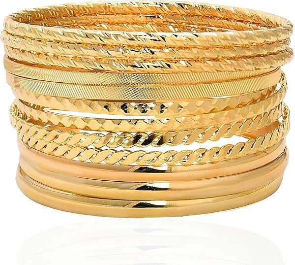 ShiQiao Spl Boho Gold Bangle Bracelet Set for Women