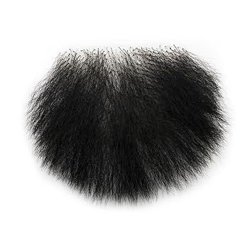 Fake Private Hair Handmade Full Lace Corporal Hairs, Invisible Realistic Bikini Body Hairs Fake Chest Hair Mustache, for Men and Women BLACK