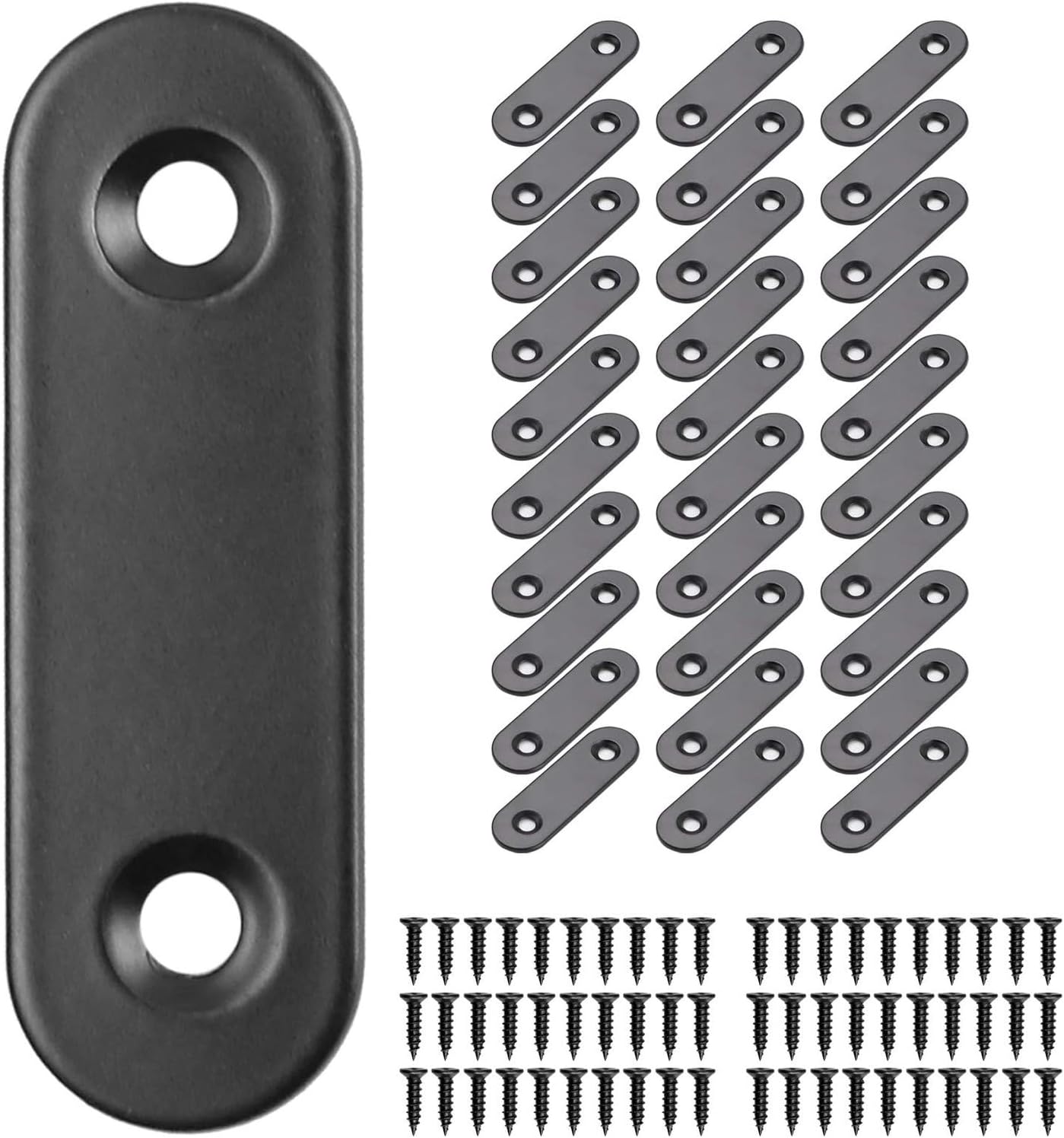 30 PCS Flat Corner BrMLK Plates Metal Joining 2x0.6x0.08 Inch 2 Holes