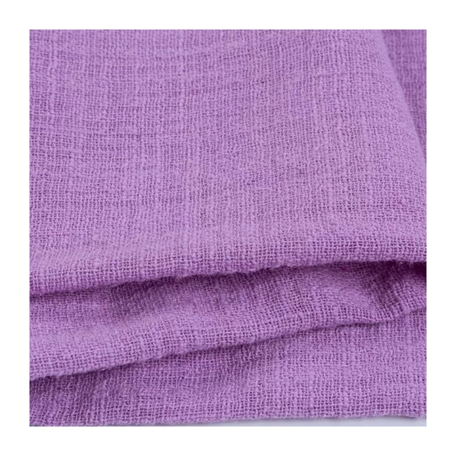 Chemin de table extra long violet 60 x 275 cm en étamine tissée à rayures pour buffet