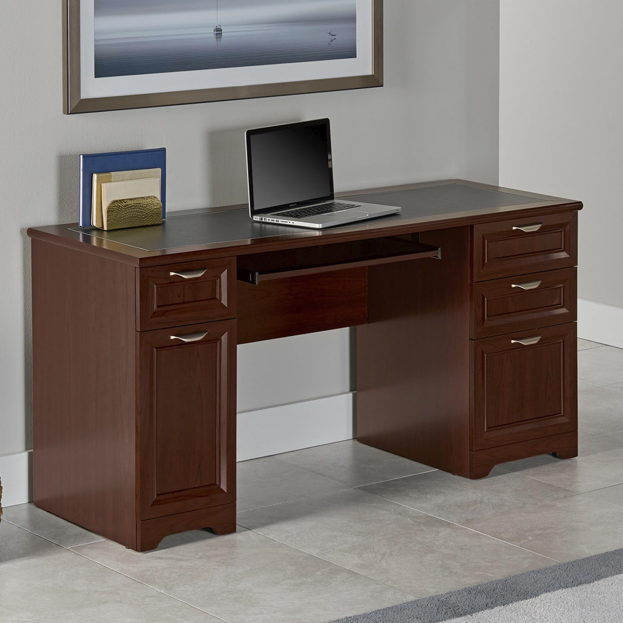 Realspace(r) Magellan 59"W Manager's Computer Desk, Classic Cherry