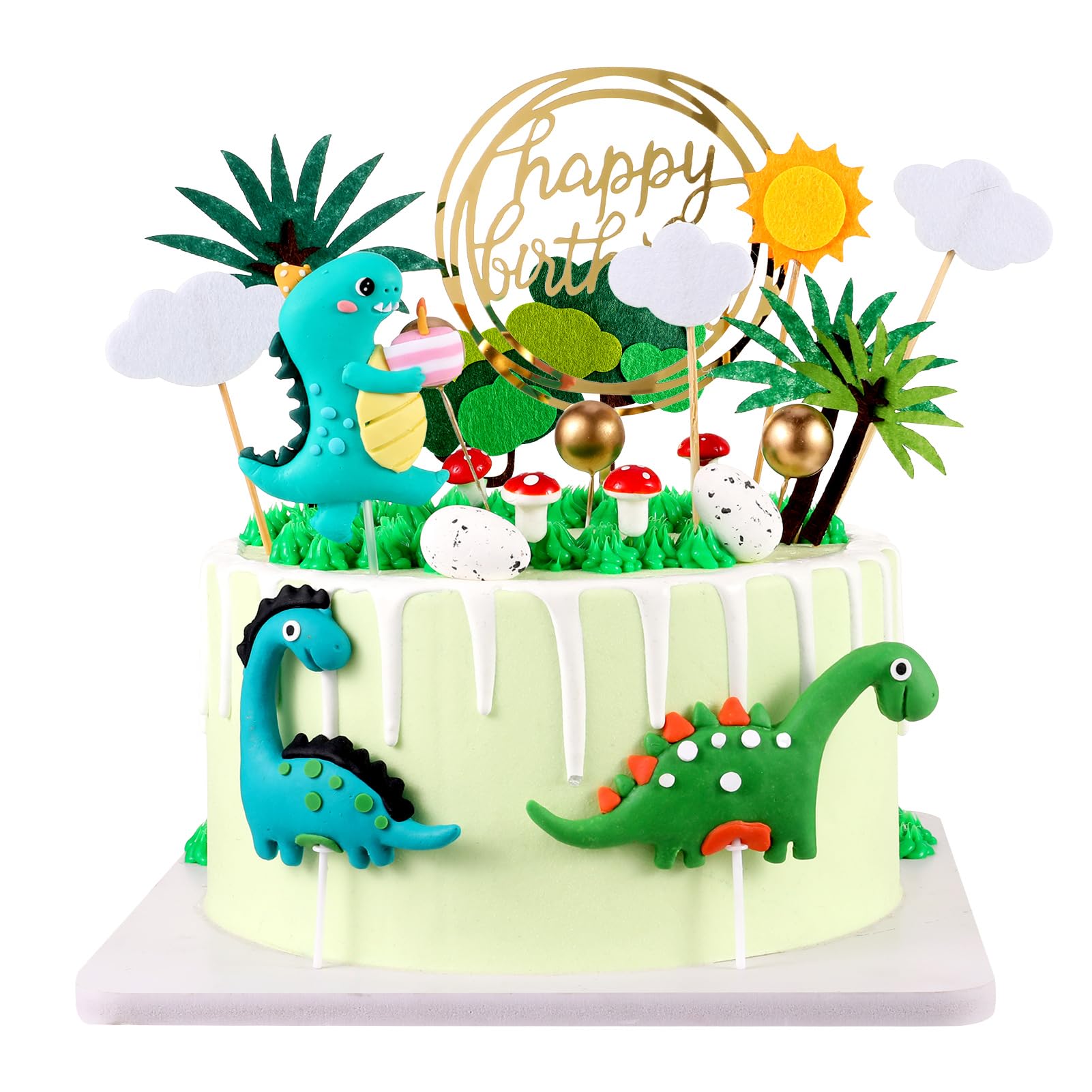 10 Dinosaurier Kuchen-Dekos – Niedliche Figuren Aus Polymer Für Kindergeburtstag & Dino-Party
