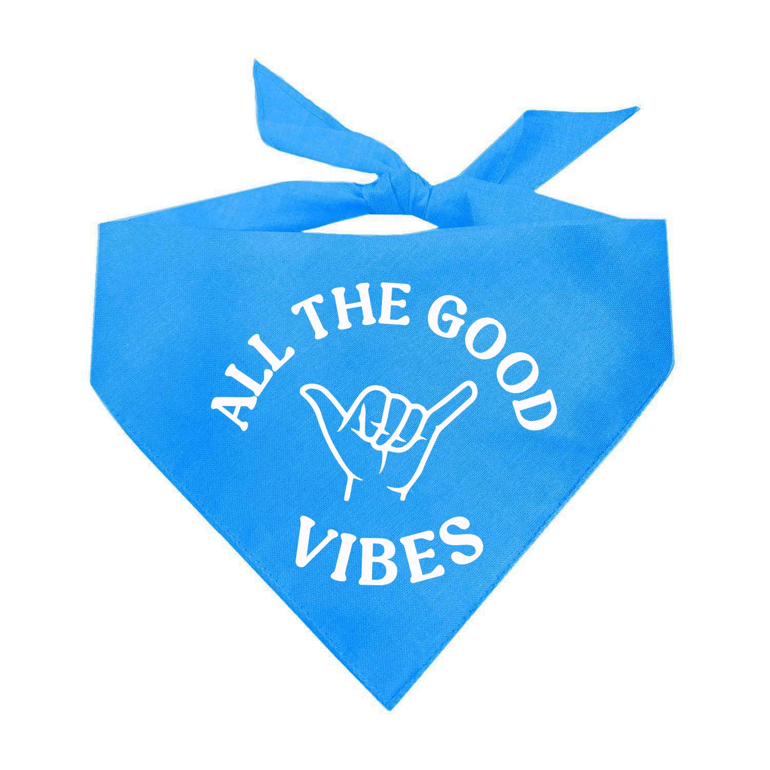 All The Good Vibes Dog Bandana (Turquoise, OS 1085)