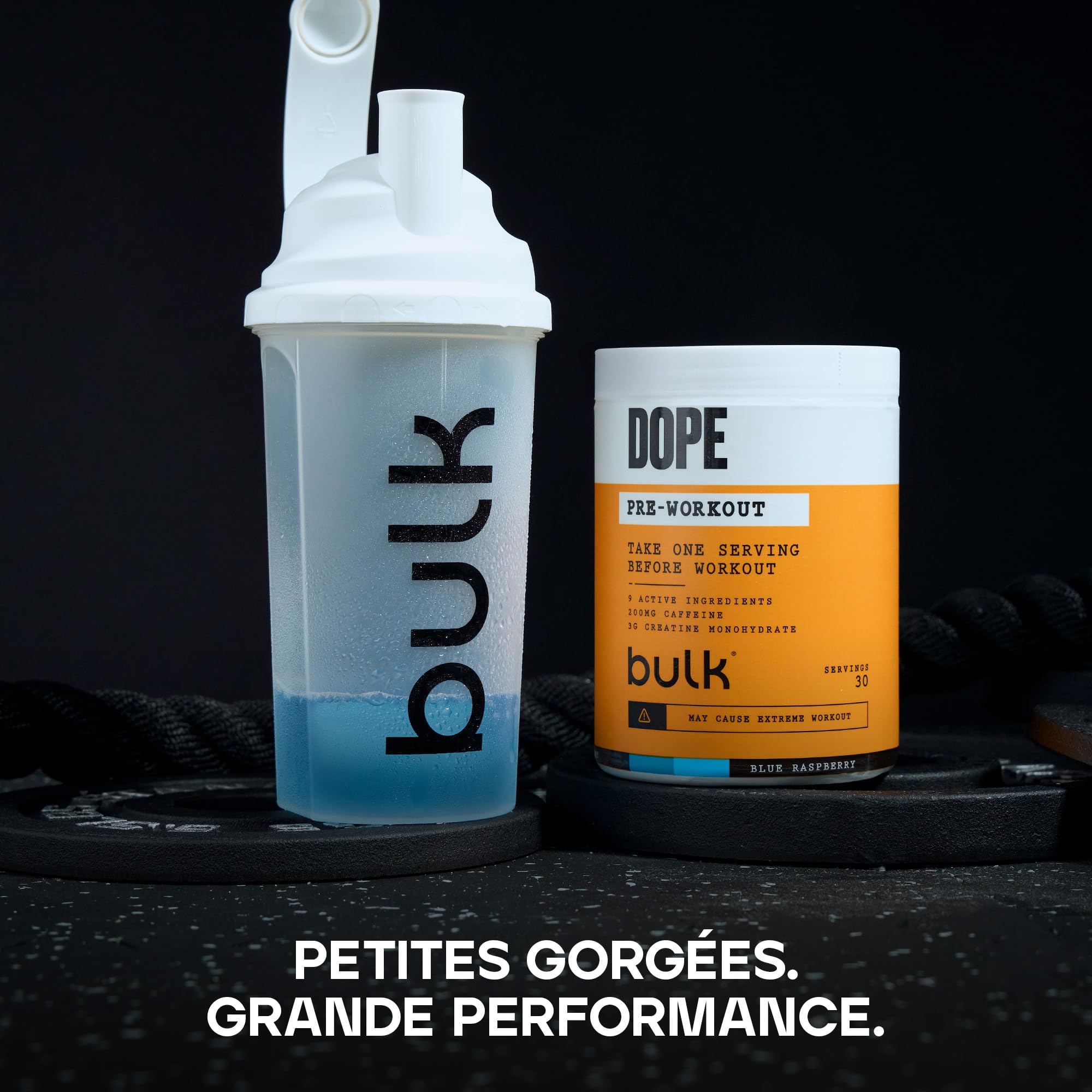 Bulk Poudre Pré-Workout Dope | Blue Framboise | 3g Creatine per Serving | 200mg Caffeine | Citrulline Malate & Arginine AKG | Beta-Alanine | Energy, Focus & Performance | 510g Supplement