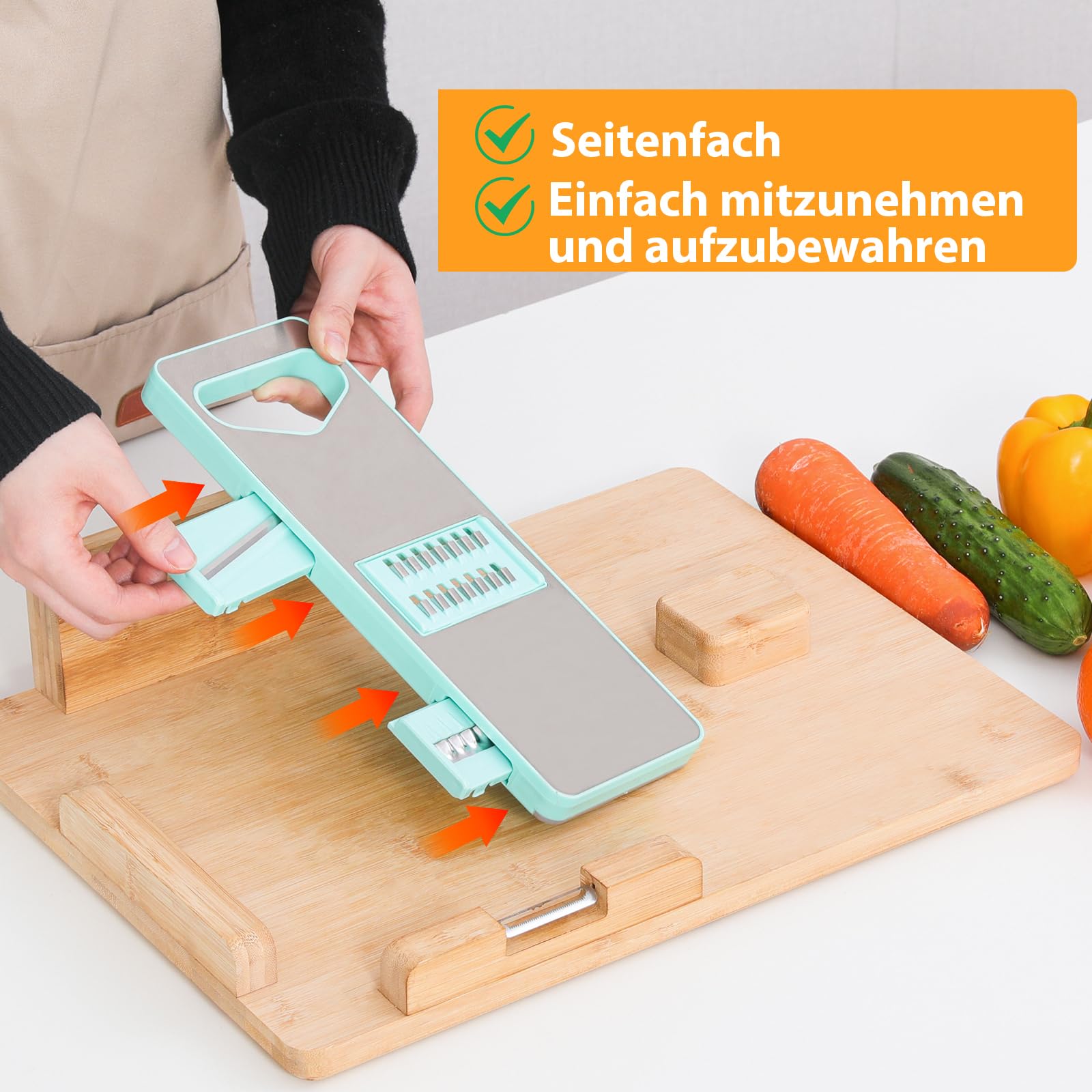 TYYIHUA Einhand-Schneidebrett, einhänderbrett, rutschfest mit Brotstoppern und Spikes, perfekt für Amputierte und Behinderte, für müheloses Schneiden und Hacken mit einer Hand