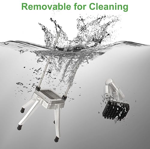 Vista 21 de Picador comercial de verduras y cortador de papas fritas de acero inoxidable – Incluye 3 tamaños de hoja (1/2 pulgadas, 3/8 pulgadas, 1/4 pulgadas)