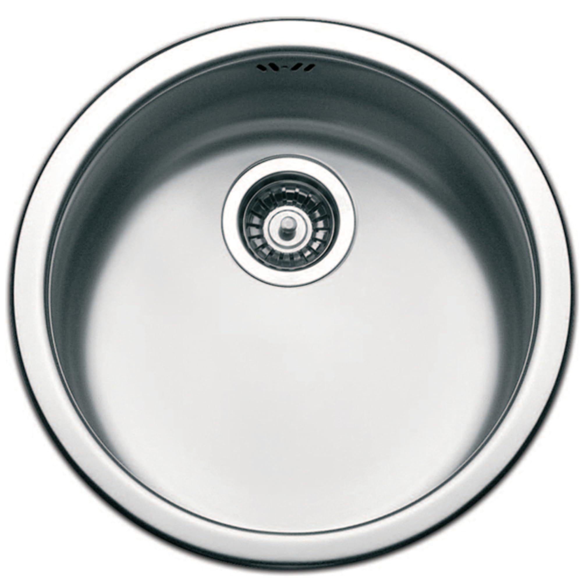 Lavello Cucina Circum CIVIIBC, Tondo Inox Spazzolato, Ø 43,5 cm, Altezza 20 cm, Incasso made in Italy