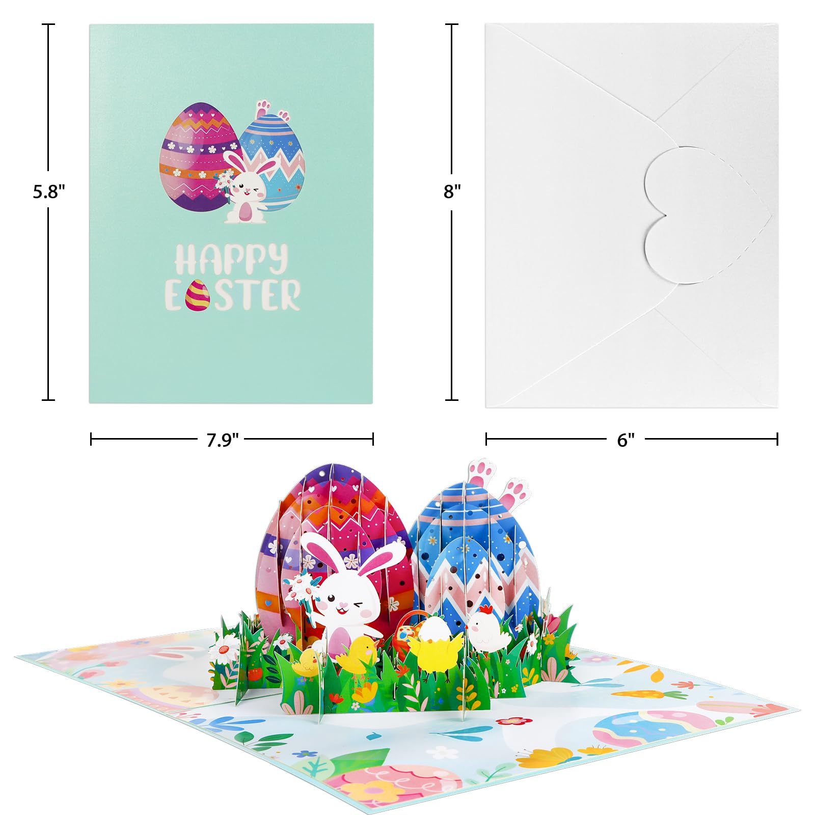 Spring Greeting Cards Easter Pop Up Cards For Kids - 3D Bunny Egg ...