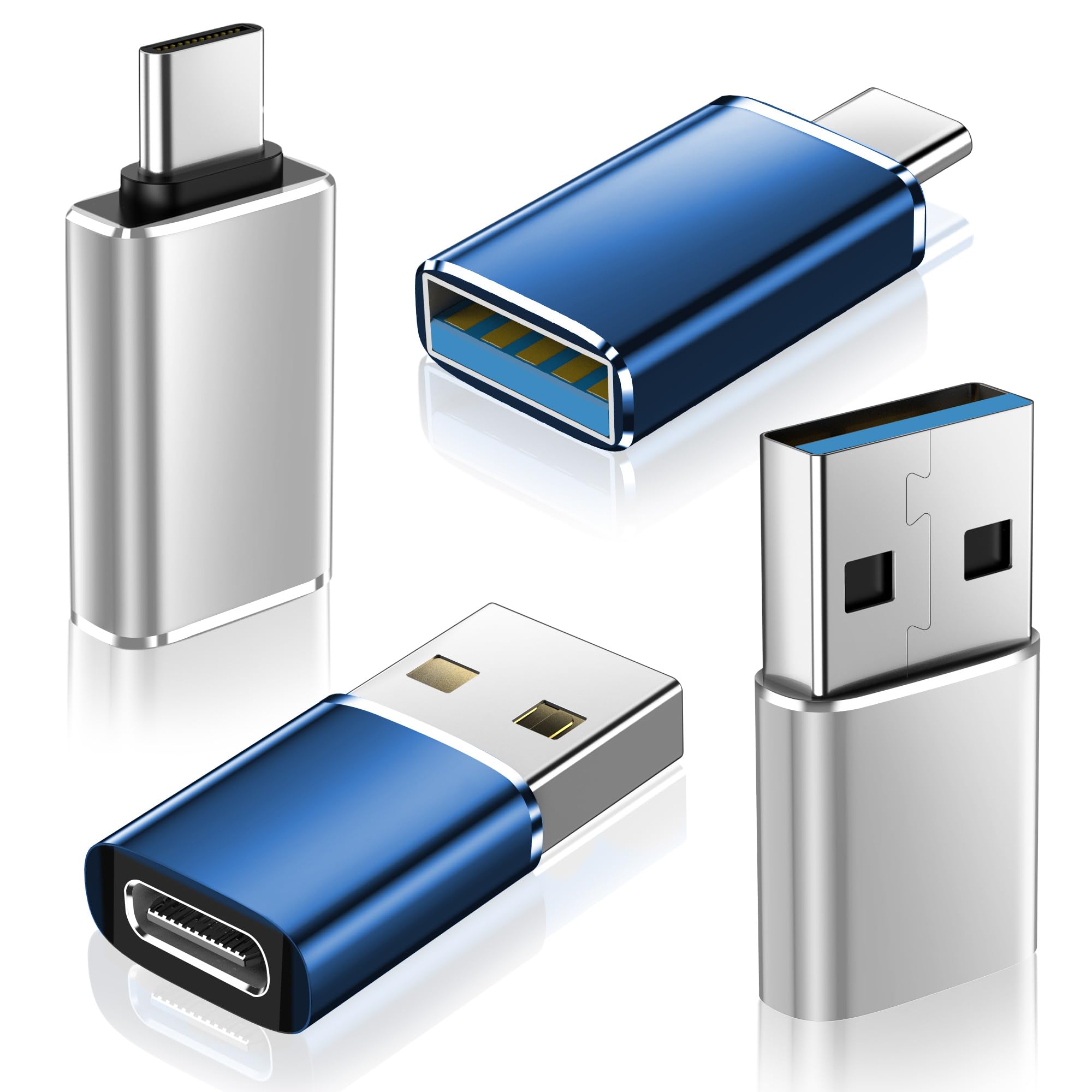 xiwxi USB to USB C Adapter 4 Pack,[2*Type C Female to A Male Charger]&[2*USB C Male to USB 3.0 Female] OTG Converter for Apple Watch Ultra 8 9,iPhone 15 14 13 Pro Max,Samsung S24 S23,Nintendo Switch