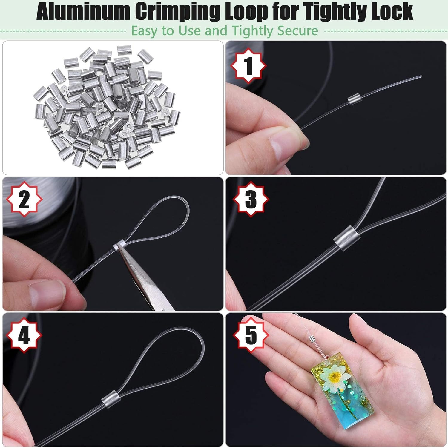 Hanging Wire Clear, Acejoz Thick Fishing Line Nylon String Picture Frame Wire with 100Pcs Crimps Sleeves 70lb Invisible Line for Balloon Garland Picture Hanging Decoration and Crafts (656 Feet) : Tools & Home Improvement
