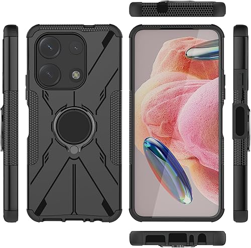 Funda para Infinix Note 30i 4G, soporte giratorio de 360, doble capa, a prueba de golpes, para Infinix Note 30i 4G, color negro