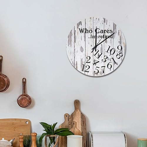 Miniatura 9 de ArogGeld Whatever Funny - Reloj de pared personalizado de 10 pulgadas, redondo de madera vintage, funciona con pilas, grande, silencioso,