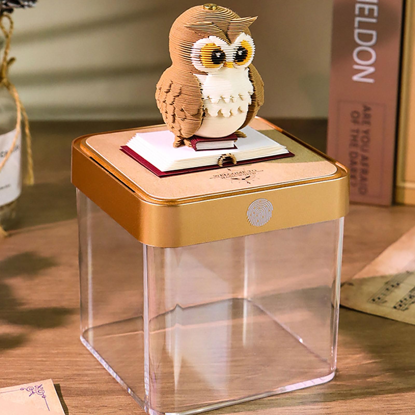 Sofisticata agenda per date con scultura in carta 3D con luce incorporata, perfetta per la casa e lavoro Utilizza un elegante calendario con blocco note