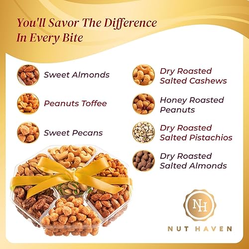 Miniatura 9 de Holiday Nuts Gift Basket - Assortment Of Sweet & Roasted Salted Gourmet Nuts - Assorted Food Gift Box for Christmas, Thanksgiving, Fathers Day,