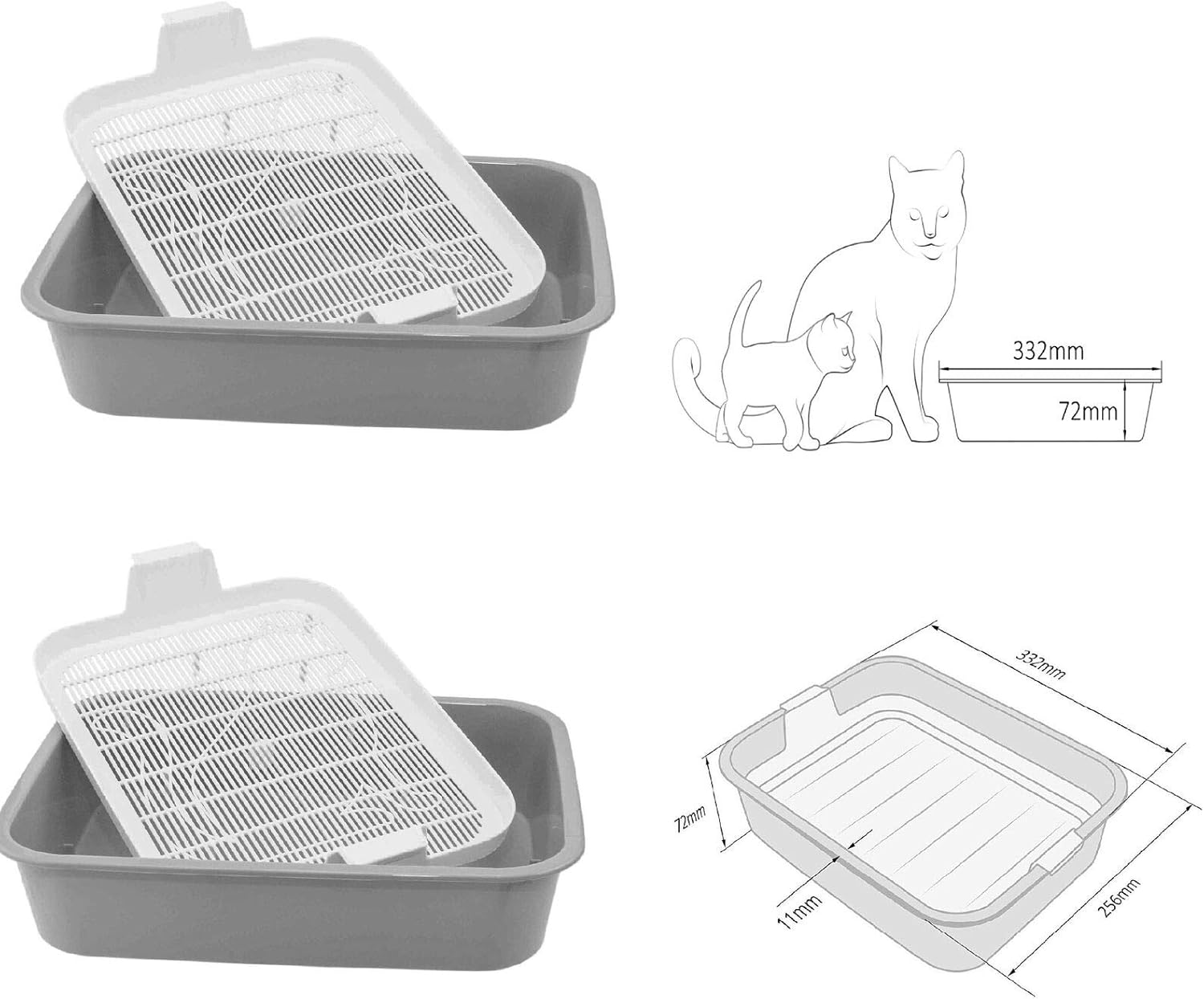 Lettiera Chiusa Per Gatti Ligo - Con Filtro Carboni Attivi, Paletta E Porticina, Colore Antracite - Foto 5