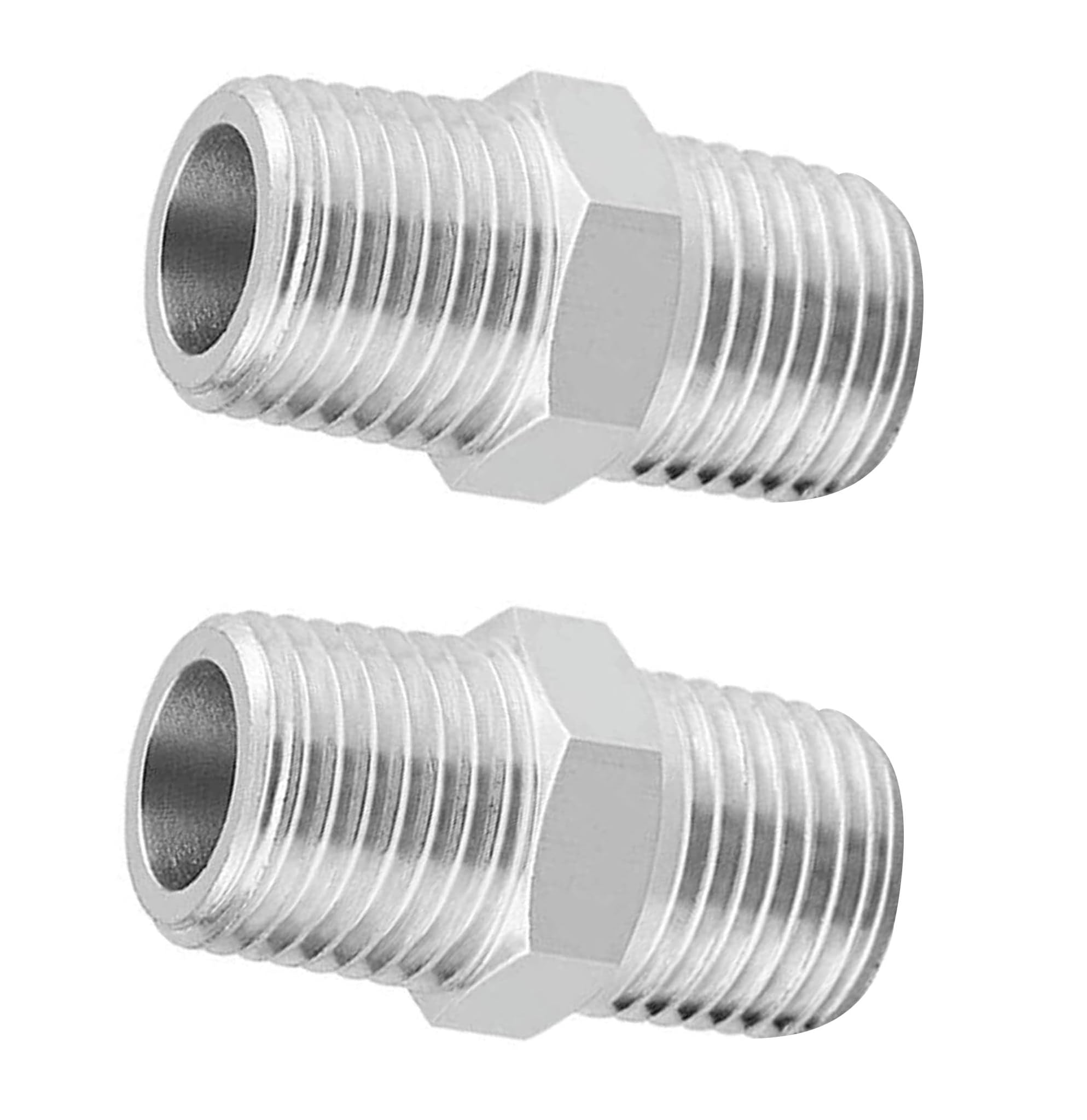 LIPKA Pack of 2 Full Brass 1 Inch Hex Nipple for Pipe Fittings