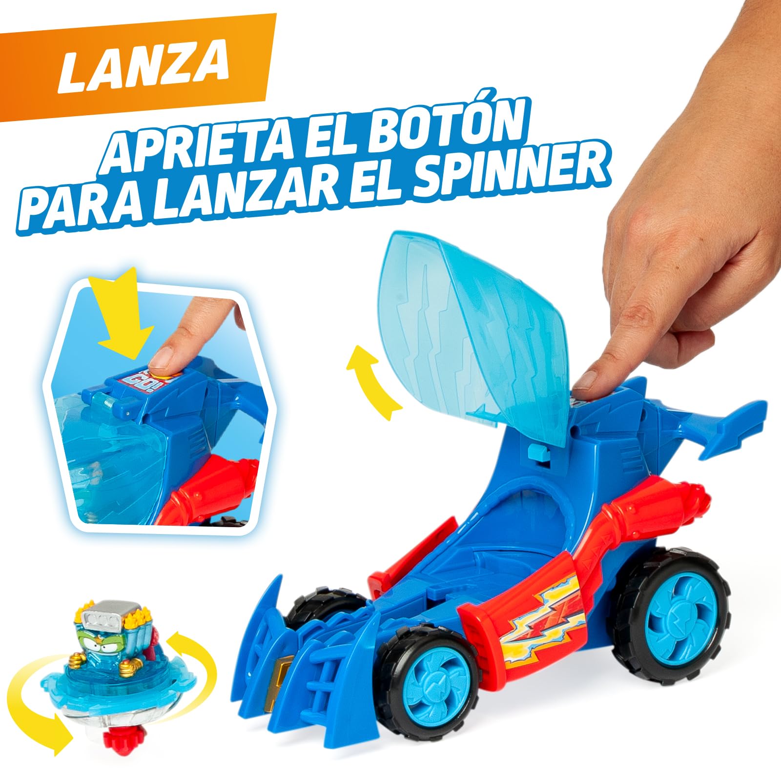 SUPERTHINGS KAZOOM Power – Turbo Spinner Héroe. Vehículo con Lanzador de peonza. Incluye 1 Turbo Spinner y 1 Kazoom Exclusivo. — view 6