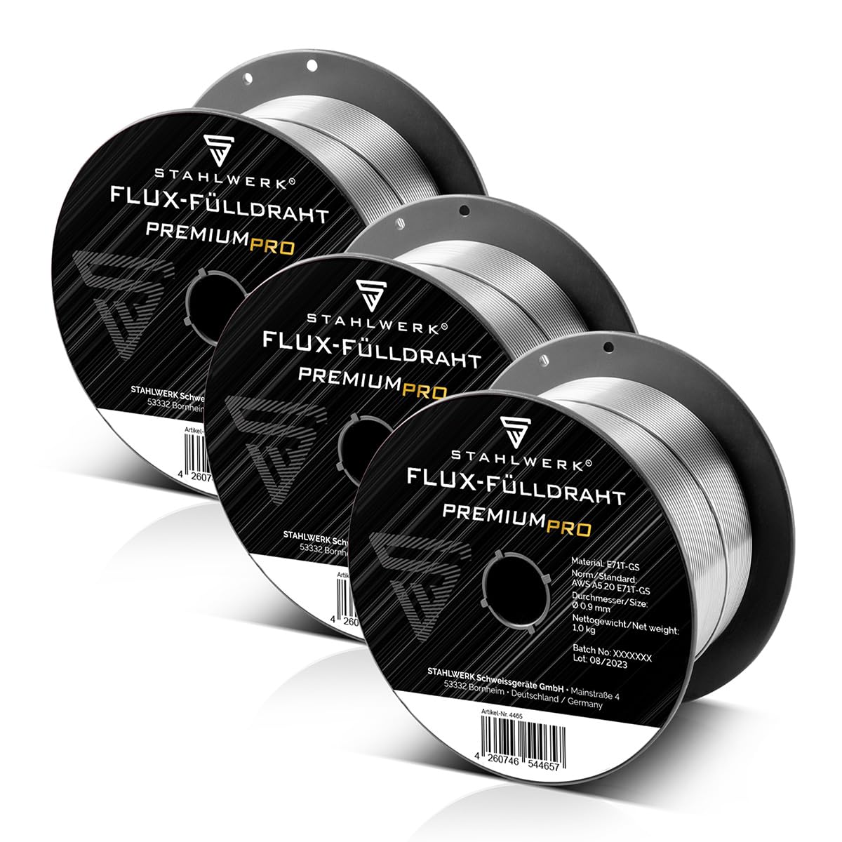 Stahlwerk Flux Fülldraht Ø 0,9 mm - universell einsetzbar - selbstschützender Schweißdraht D100 für MIG/MAG-Geräte - 3er
