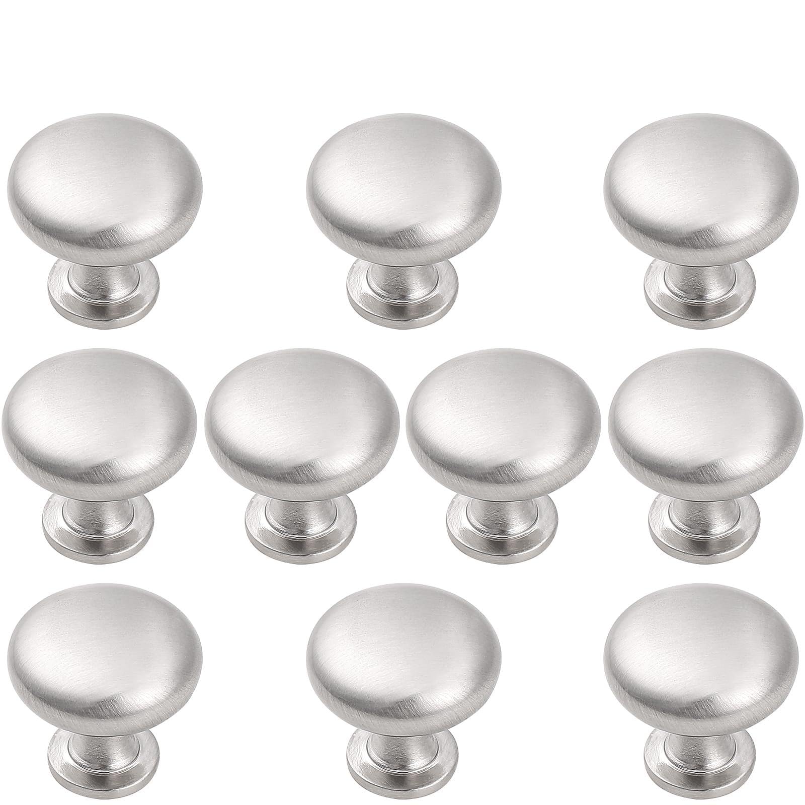 Boutons d'armoire en nickel brossé Probrico ronds de 29,5 mm pour meuble de cuisine