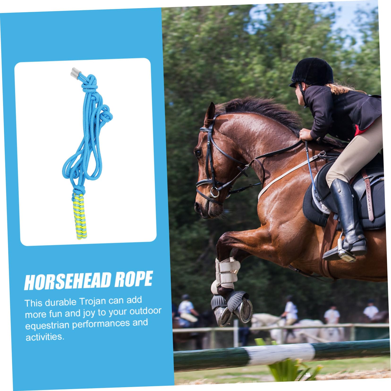 Cavezza di Corda per Cavallo Regolabile, 1 Pezzo, Nylon Nero