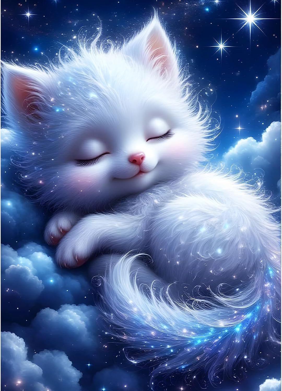 GDYEEH Fox Boy Diamond Painting Kits Adults 5D Starry Sky Diamond Art Pictures Beginners DIY Round Full Drill Good Night Diamonds Painting Embroidery Gifts Home Wall Decor 30 x 40 cm