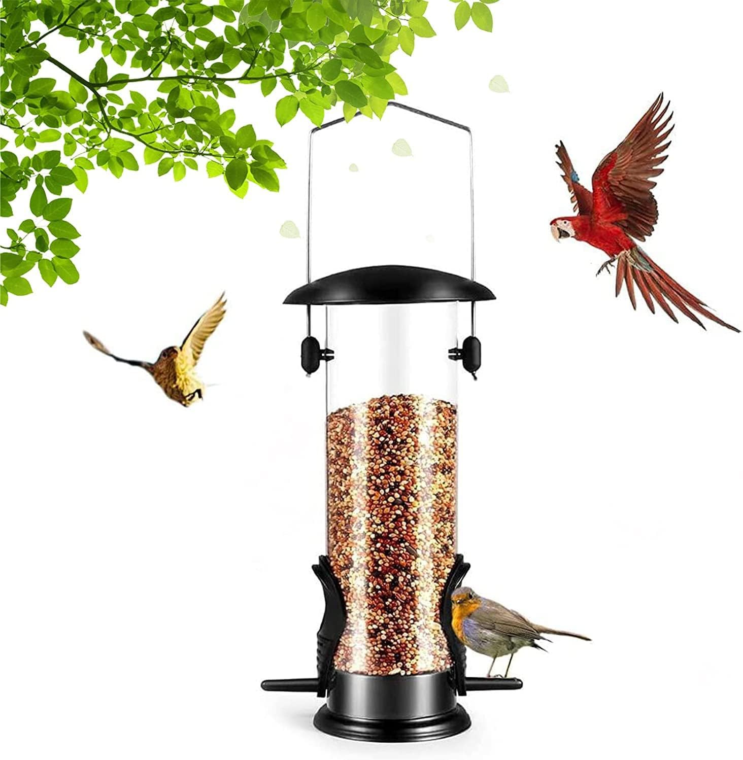 HUIRUMM Small Bird Seed Feeders Hanging,Bird Feeder,All Weather Hanging