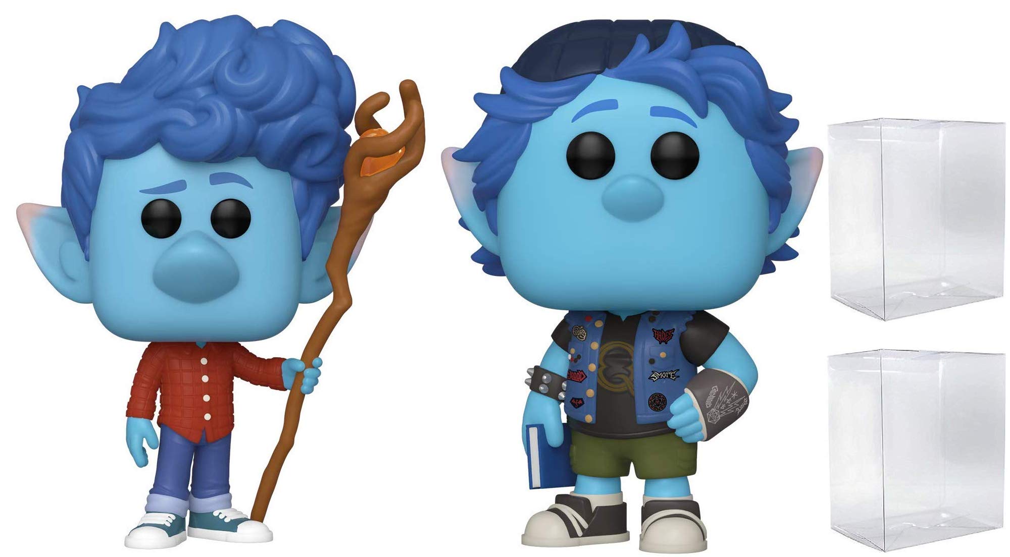 Funko Pop! Disney Pixar Onward - Ian Lightfoot with Staff and Barley Lightfoot - Bundle of 2 Pops - Shipped in Pop Protectors