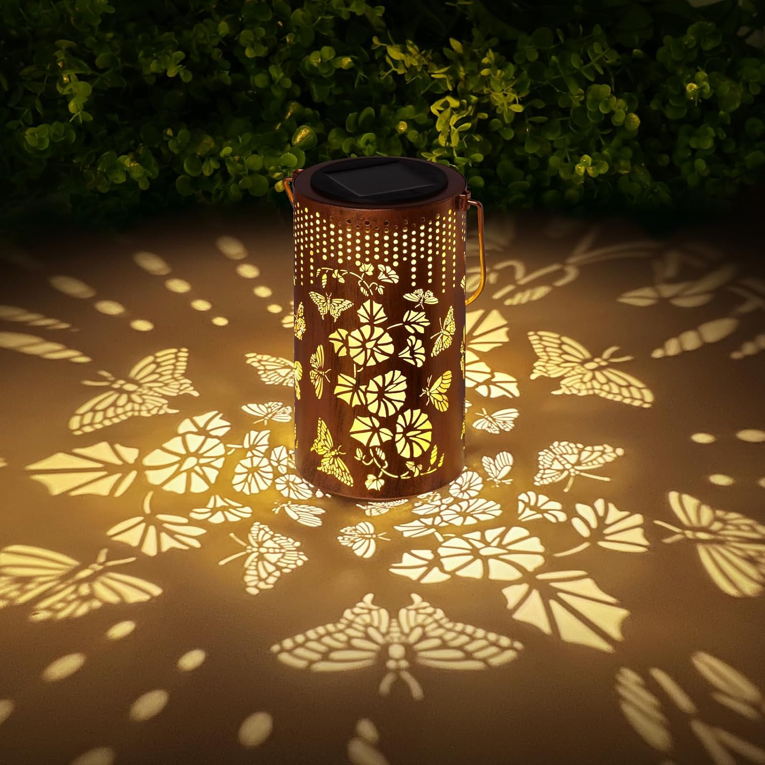 Solar Lanterns Outdoor Waterproof Butterfly Garden Decorations Gifts for Women Gifts for Mom Grandma Birthday Gifts Hanging Solar Lanterns Outdoor for Patio Decoration, Deck, Lawn, Passageway Style-Butterfly