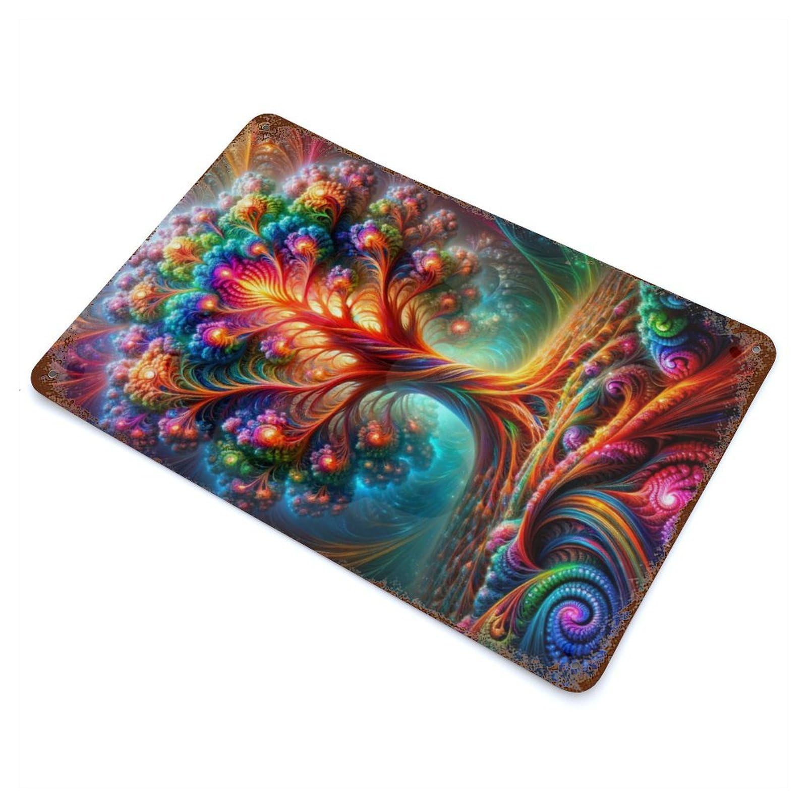 The Luminous Arboretum 11.8"x7.9" Rusty Metal Tin Sign, Novelty Wall Decor for Cafe, Home Bar And Lounge Decor