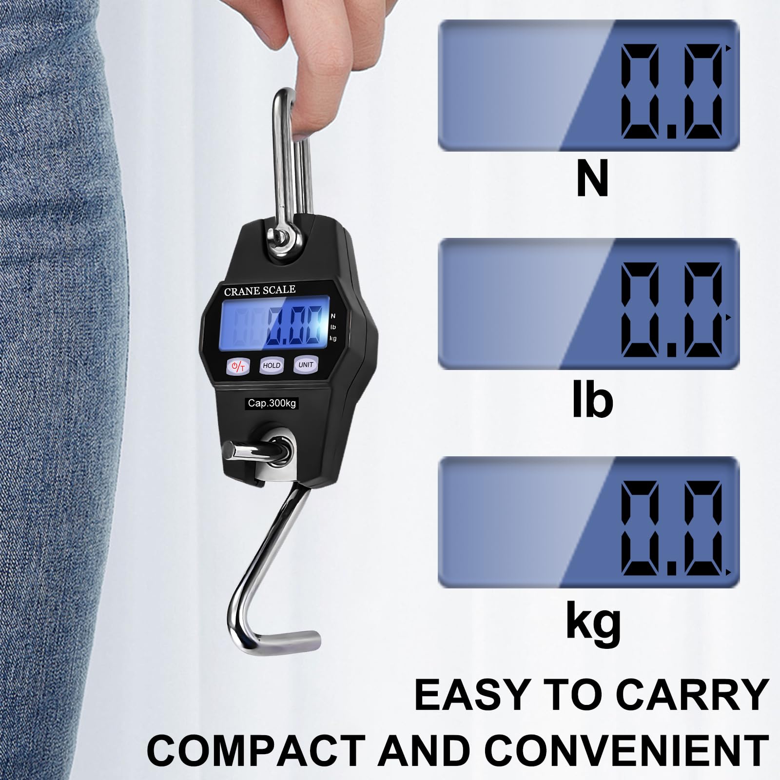 Balance Cuisine Précise Balance Électronique Suspendue 300kg - Pèse-Bagages Numérique, écran LCD Balance Suspendue électronique 300kg