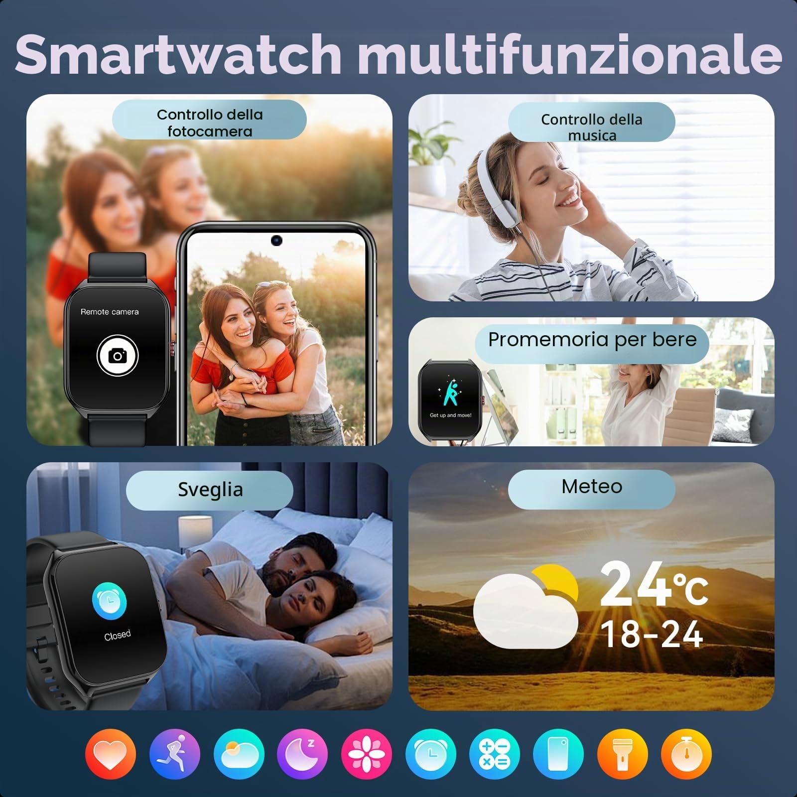 Fempoin Smart Watch per uomo e donna, oltre 100 modalità sportive, monitoraggio della frequenza cardiaca e del sonno, contapassi, smartwatch per Android iOS, smartwatch (rispondere/effettuare chiamate