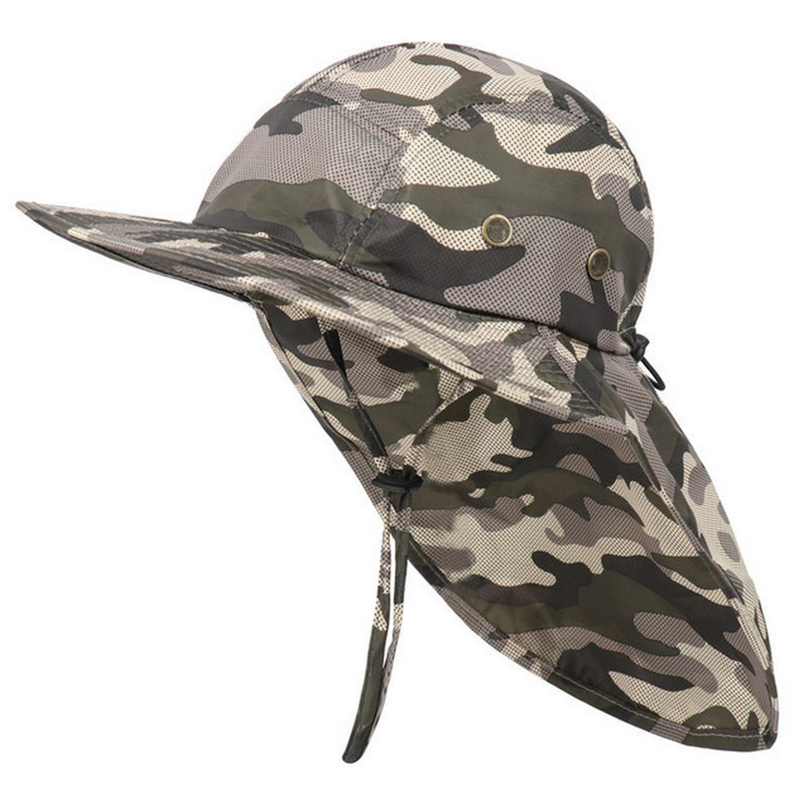 Sombrero de pescador, sombrero de sol para mujeres y hombres, sombrero casual con solapa para el cuello, al aire libre, ala larga, sombrero de pesca, transpirable
