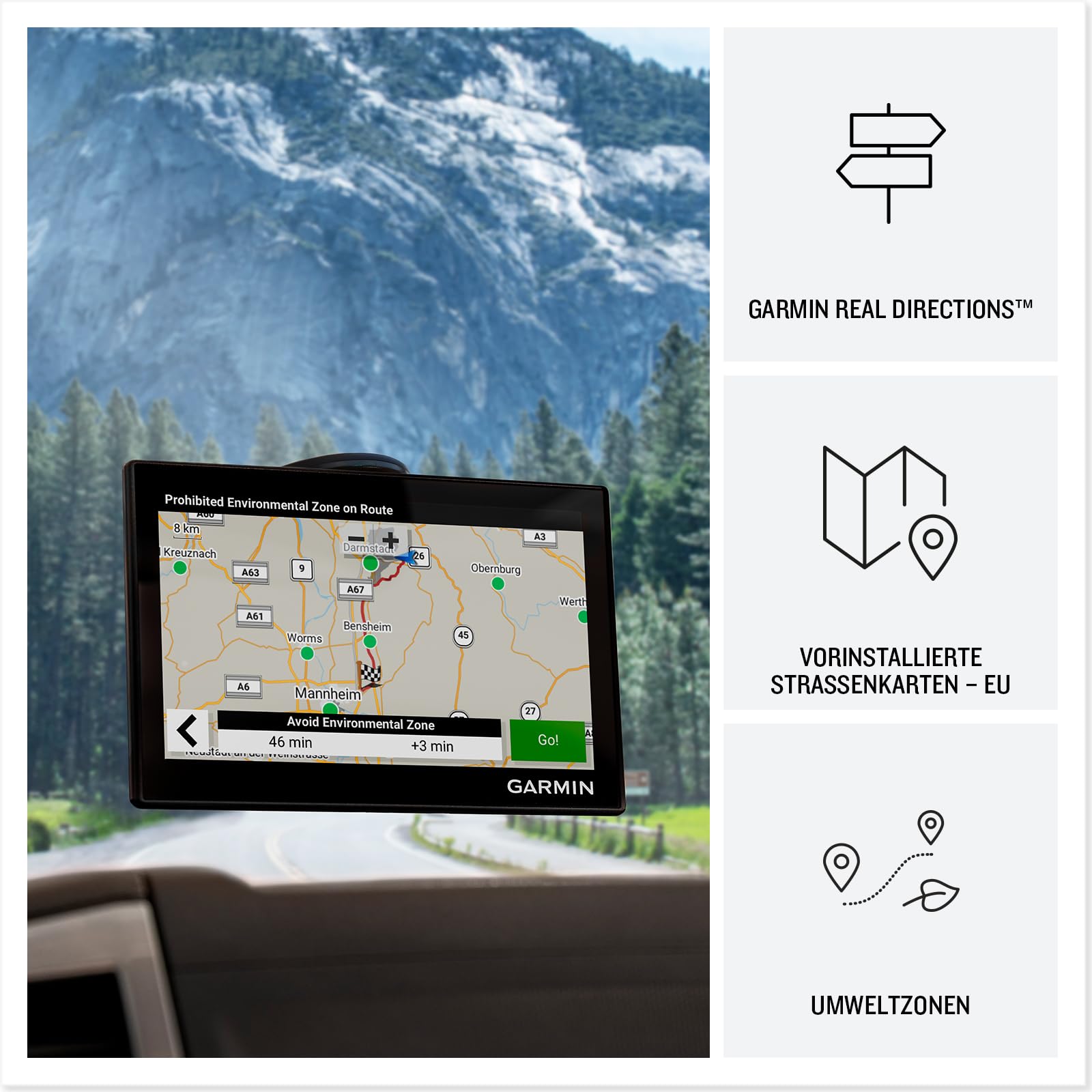 Garmin Drive 53-5"(12,7cm) Farbbdisplay, Europakarten, Echtzeit, Fahrerassistenz, TripAdvisor