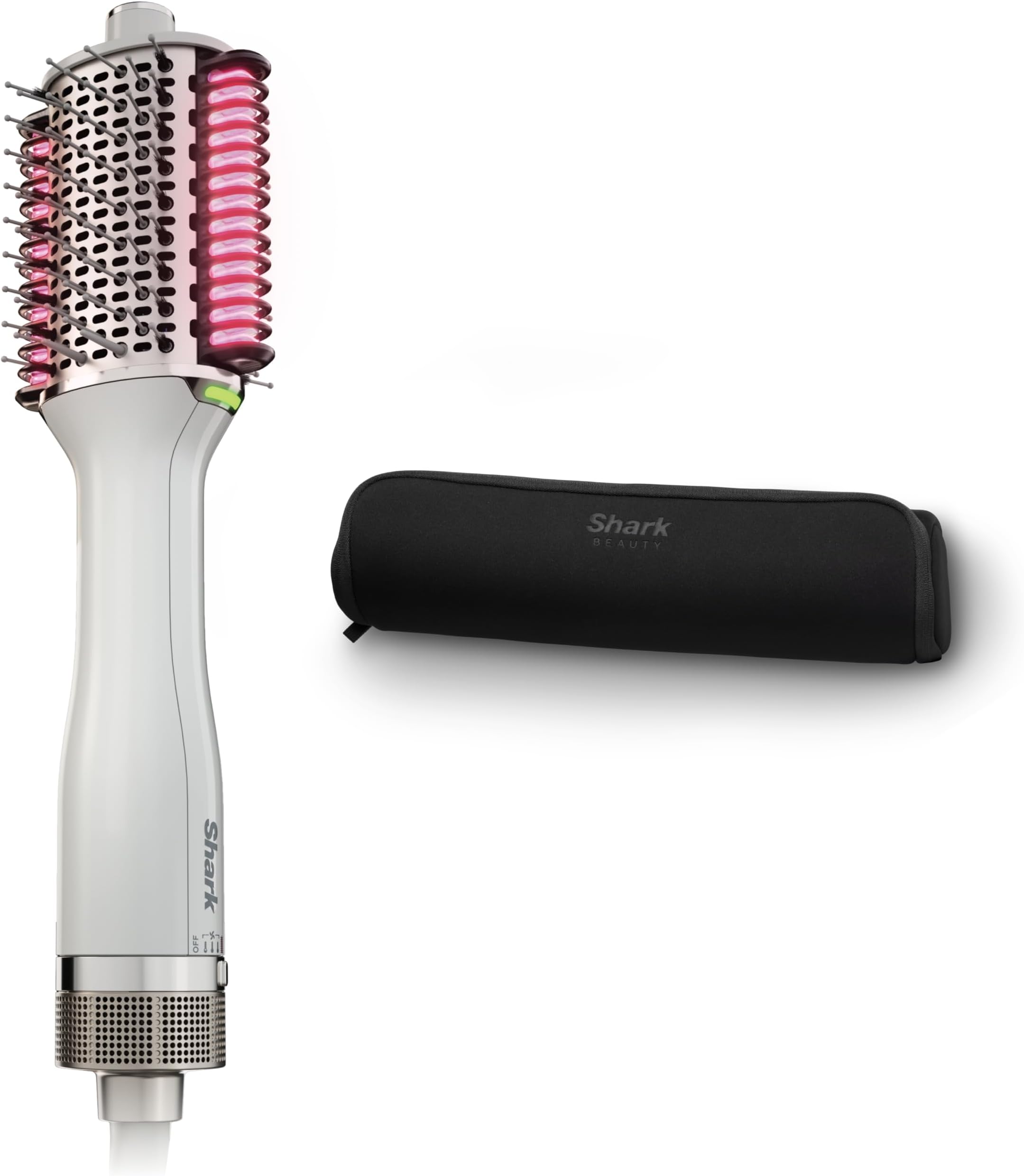 Shark HT212 SmoothStyle Heated Comb + Blow Dryer Brush with Heat Resistant Storage Bag, Dual Mode, for All Hair Types, Silk