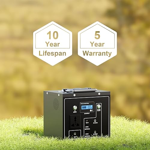 Miniatura 7 de Estación de energía portátil para acampar: generador solar eléctrico enelong con salida de CA y CC, batería de litio de respaldo de 294 Wh,