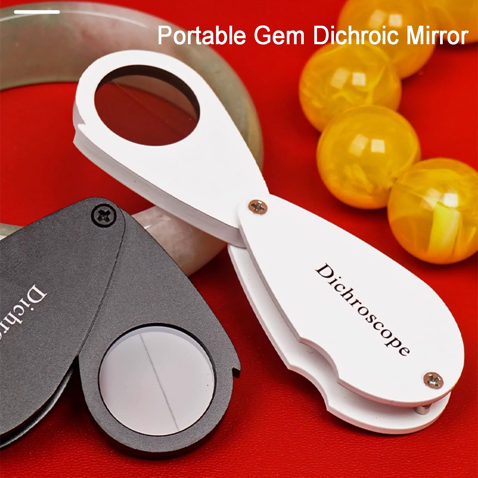 Dichroskop für Gemologie, 21 mm Linse, hochwertiges Aluminium, faltbares Design für Schmuckpleochroismus-Analyse, ideal für Gemologen und Hobbyisten