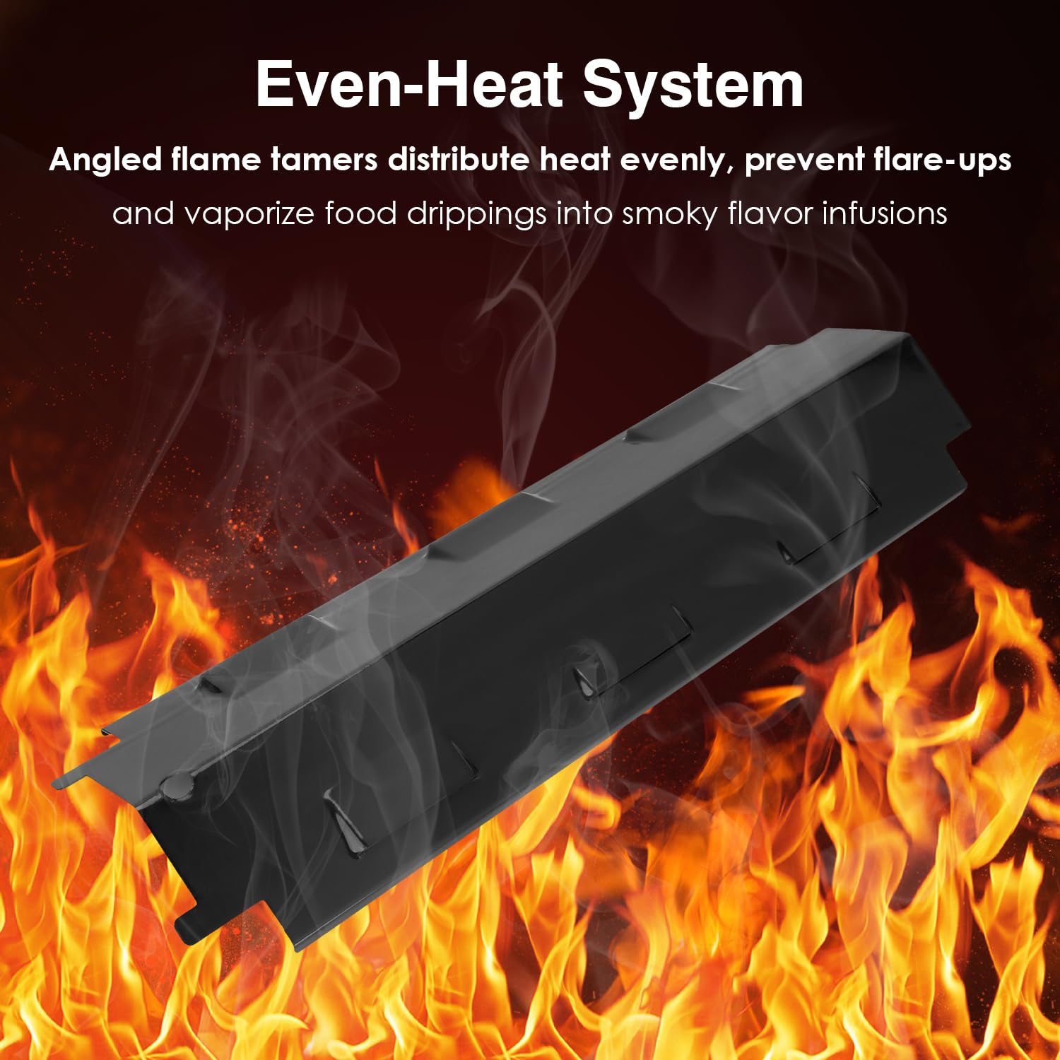 Tissting 2 Piezas de Placa de Calor para Parrilla 37.1 x 10.8 cm - Escudo Térmico de Acero Inoxidable para Quemadores, Repuesto para Barbacoas Charbroil