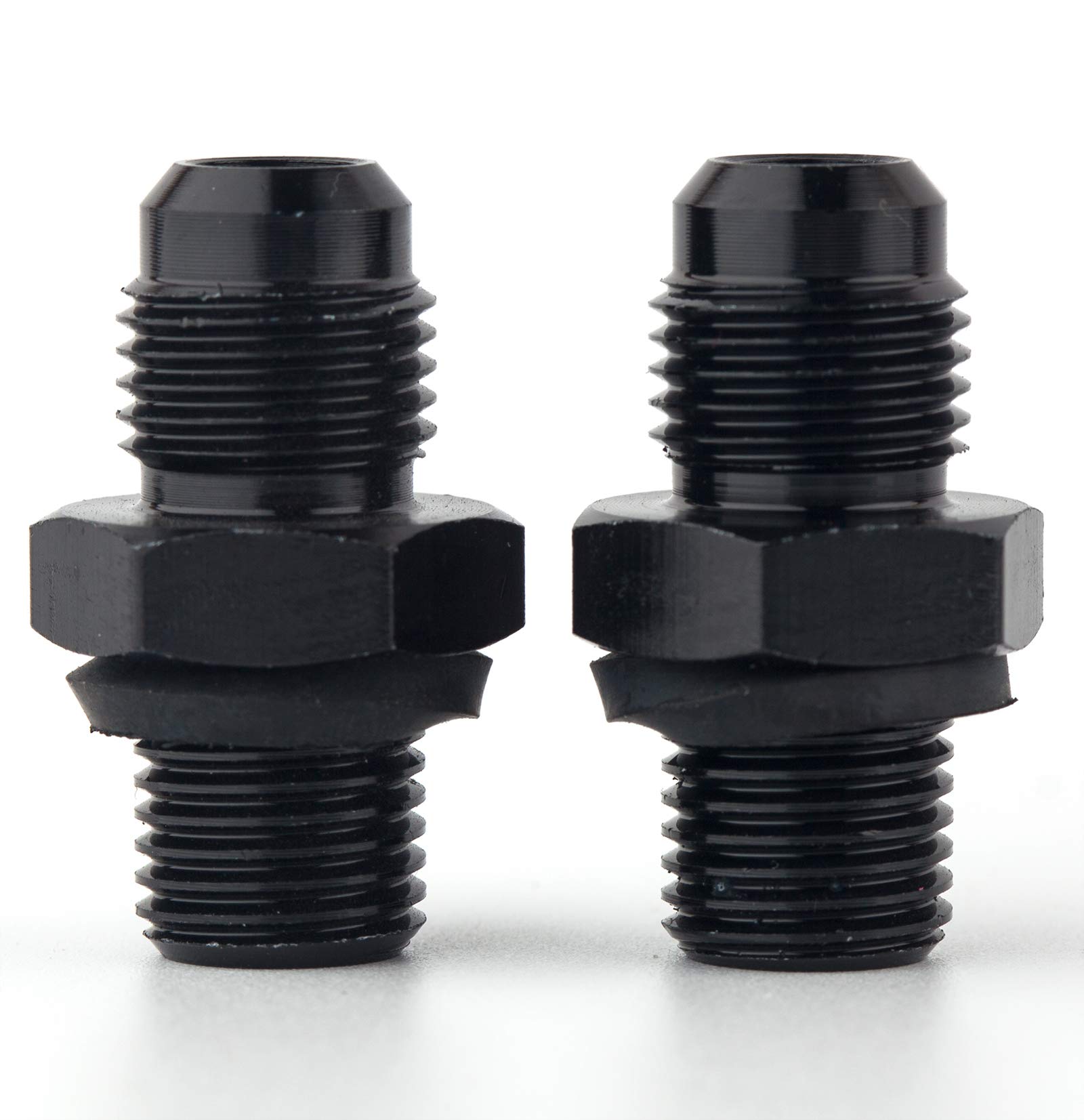 4L60E 6 AN x 1/4NPS Transmission Cooler Adapter Fittings Front and Rear -AOD TH350 TH400 700R4 200-4R TR6060 4R100 4R70W C5 Aluminum 551114 (Pack Of 2)