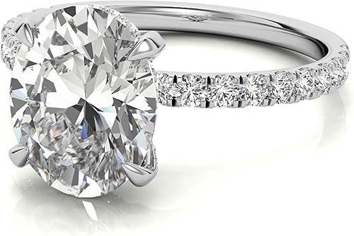 Miniatura 3 de 925 Silver, 10K14K18K Solid Gold Handmade Engagement Rings 3 CT Oval Cut Moissanite Solitaire Bridal Wedding Ring for Women Gifts