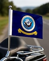 Vista 8 de AGAS - Bandera azul marino para motocicleta retirada, 6 x 9 pulgadas, poliéster de punto impreso de doble cara, bordes de doble costura, bandera