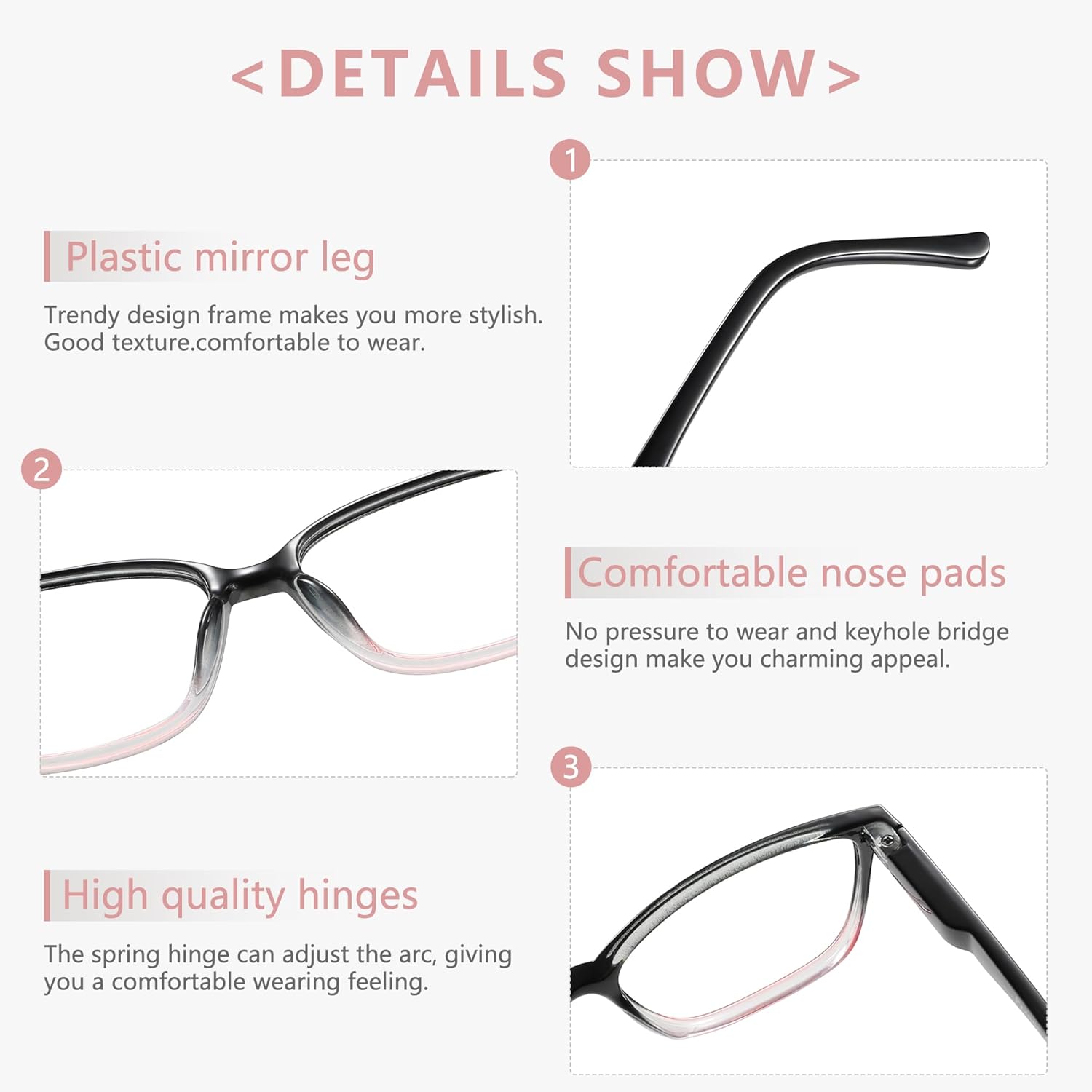 Przene 4 Pack Blue Light Blocking Reading Glasses,Readers for Women and Men with Spring Hinge - Image 7