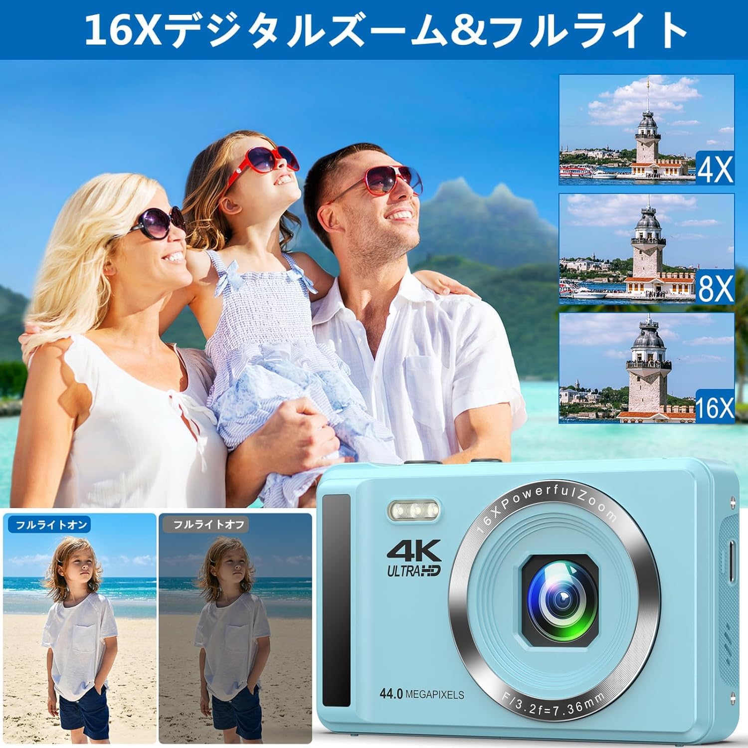 Amazon | Keculboデジカメ4K30FPS 44MPYouTubeカメラ デジタルカメラ