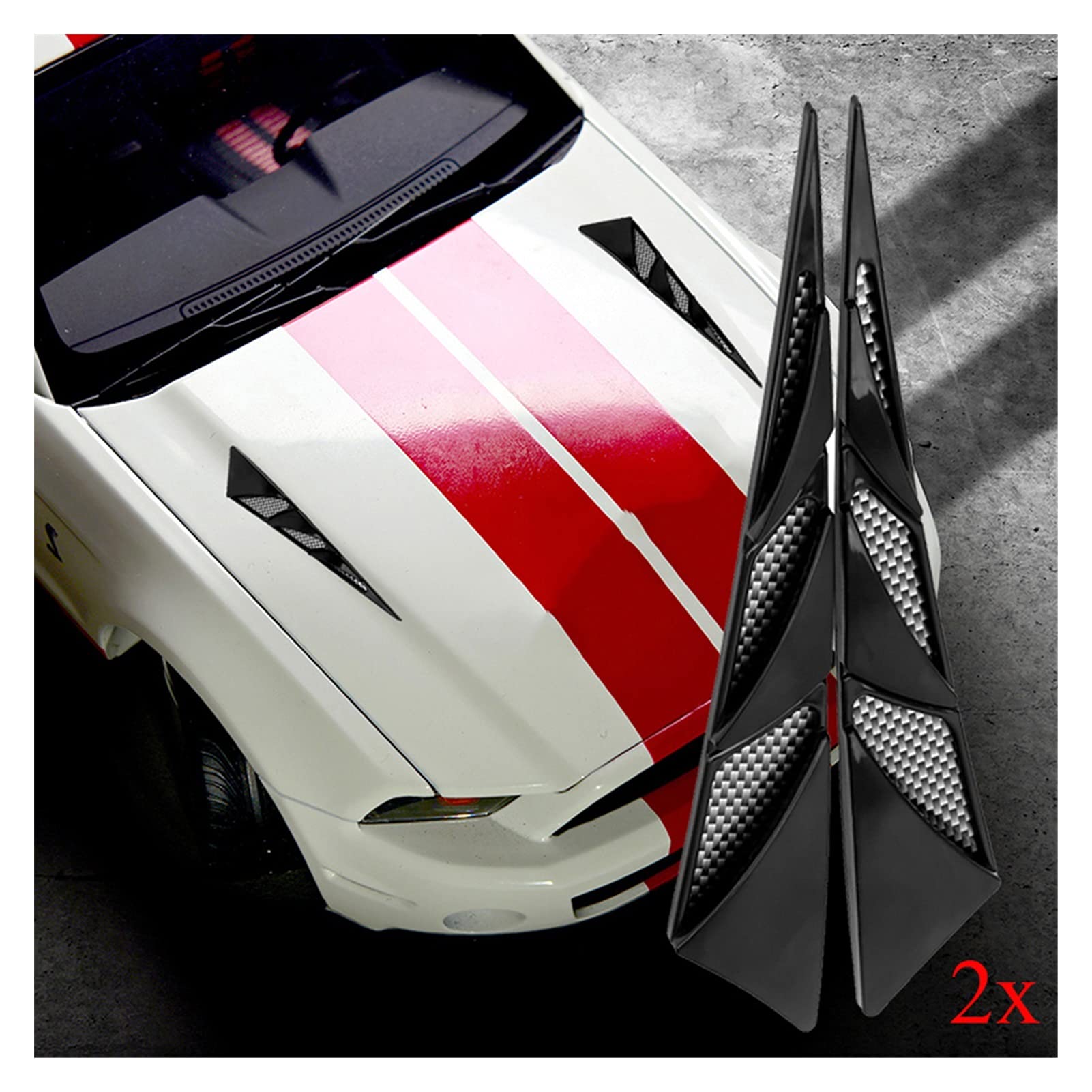 Autocollant Grille D'Aération Voiture - Sortie D'Air Décorative ABS Noire - Ne Se Décolore Pas