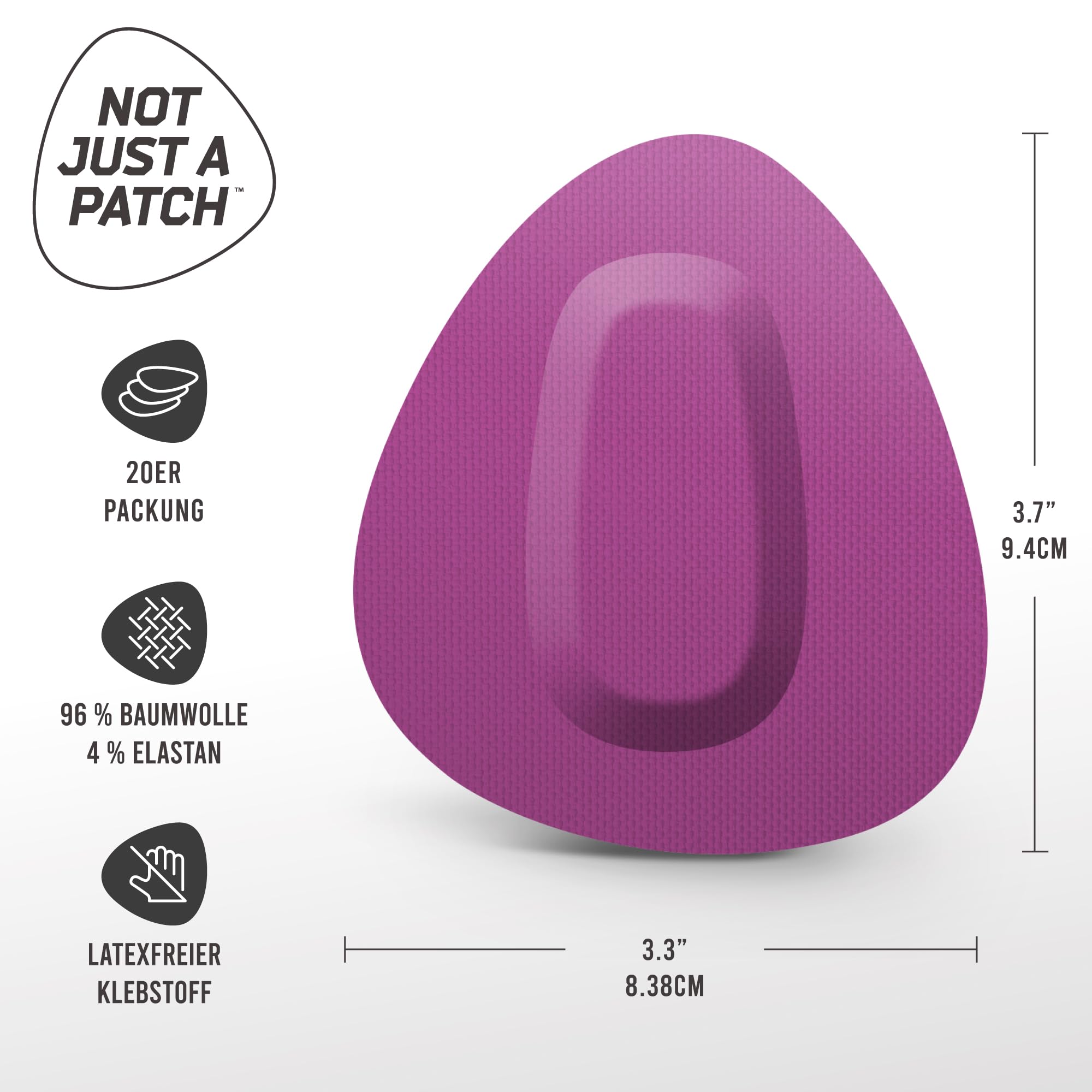 Not Just A Patch Dexcom G6 Klebepflaster (20 Stück) – Dexcom G6 Aufkleber für die Haut – wasserabweisend, Dexcom Overpatch G6 für aktiven Lebensstil 10–14 Tage, mehrfarbig