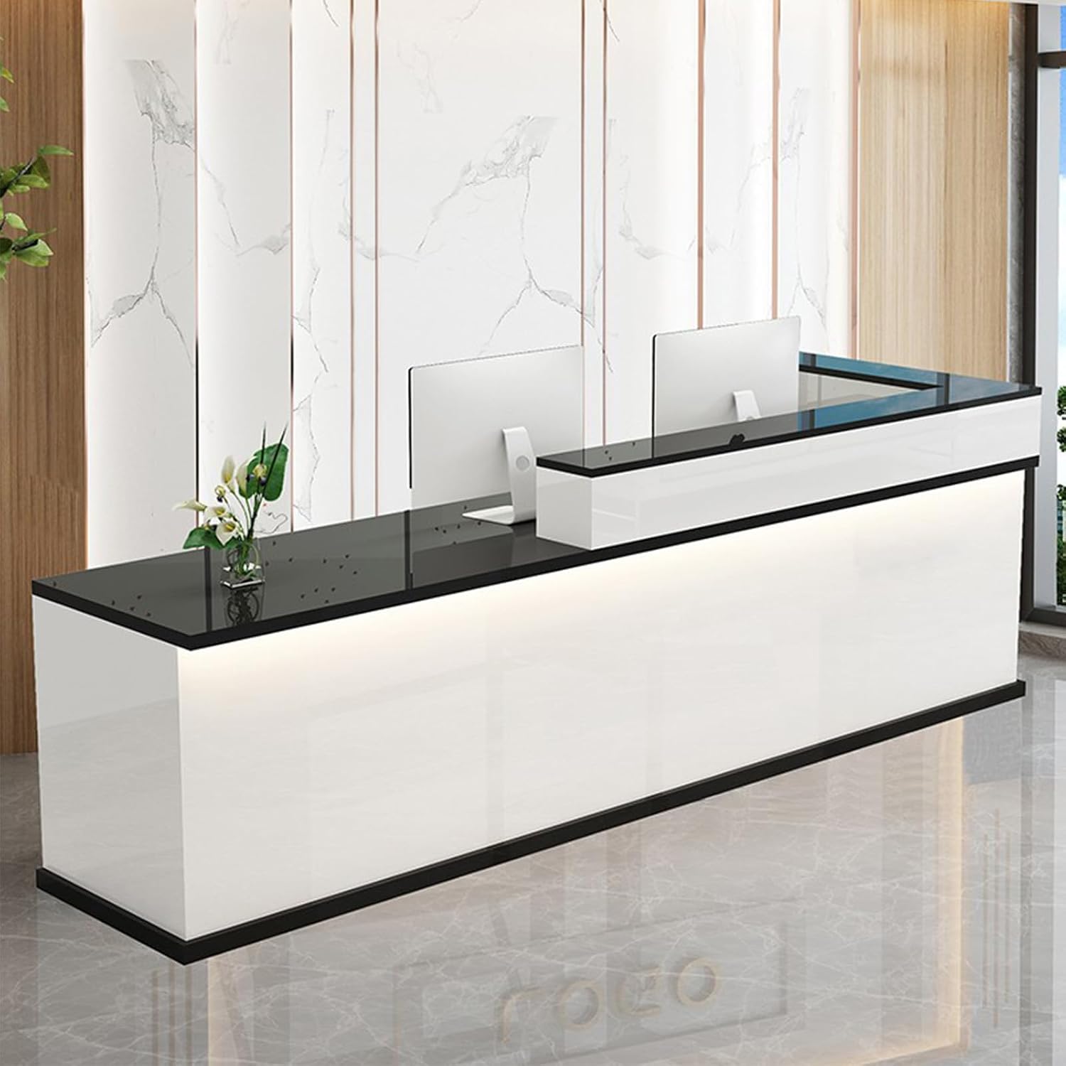 Reception Desk Front Counter Desk w/ Lockable Drawer